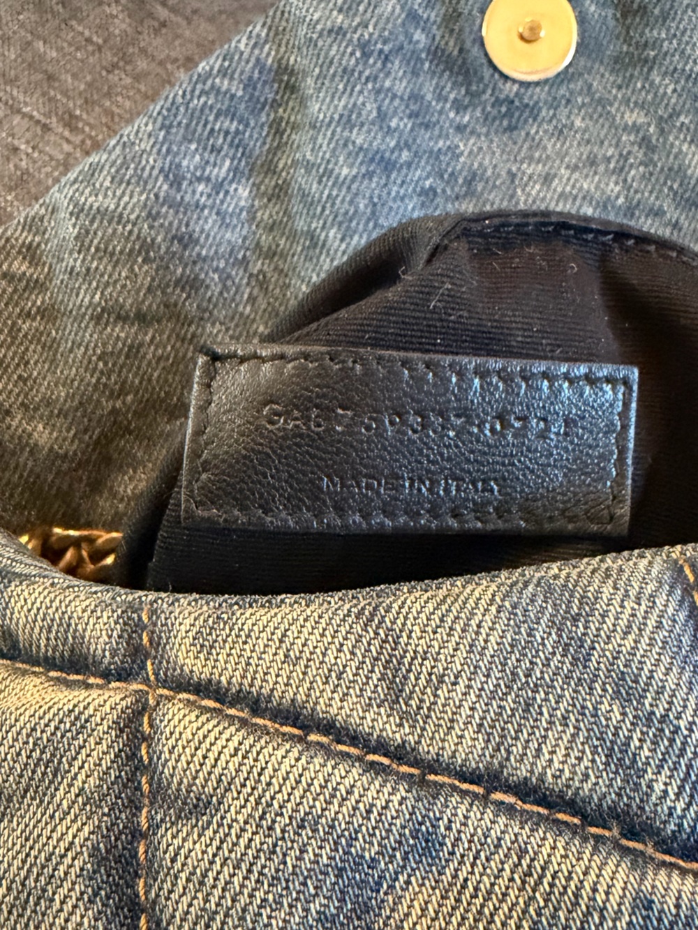 Saint Laurent Blue Denim Loulou Puffer - Picture 5 of 12